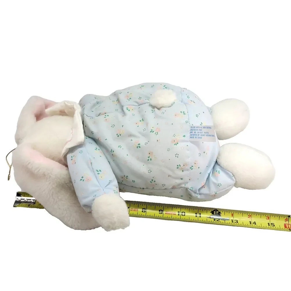 Vtg Cricket International nylon Easter Bunny Rabbit Plush 14” flowers Jumpsuit